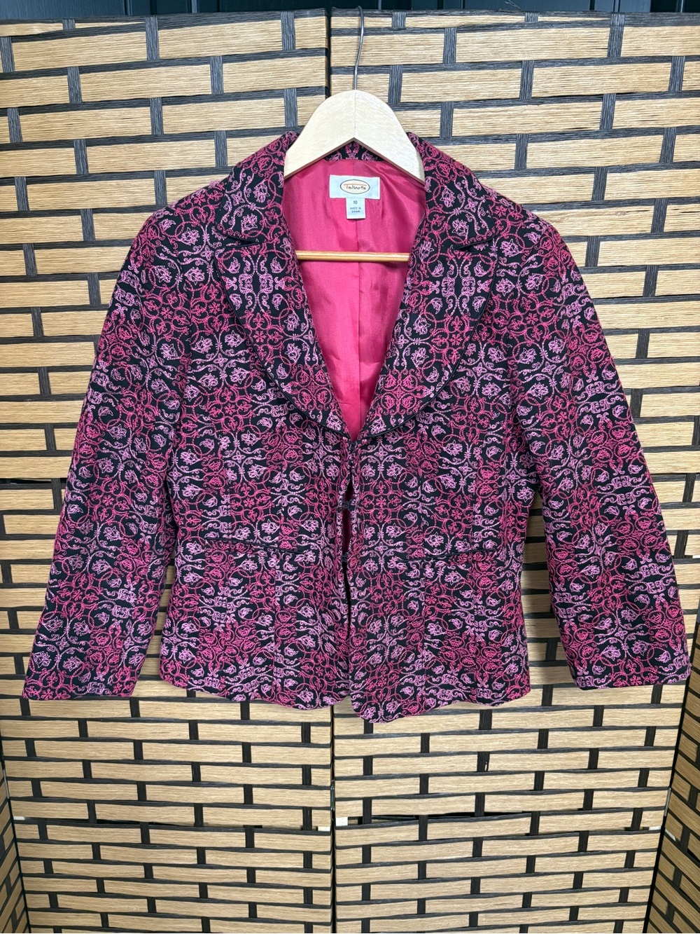 Talbots pink embroidered jacket 10